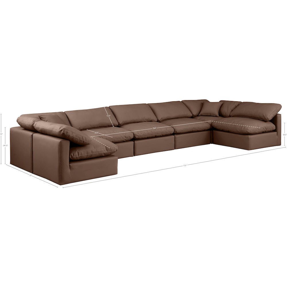 Indulge Brown Vegan Leather Modular Sectional
