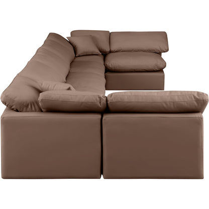 Indulge Brown Vegan Leather Modular Sectional