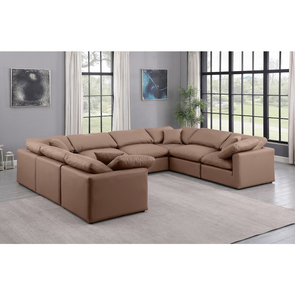 Indulge Brown Vegan Leather Modular Sectional