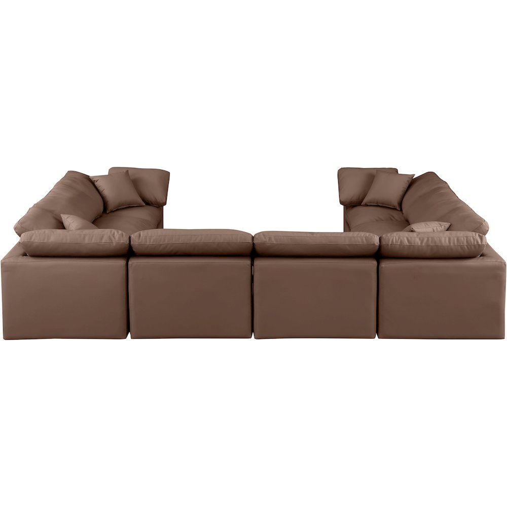 Indulge Brown Vegan Leather Modular Sectional