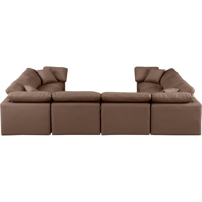 Indulge Brown Vegan Leather Modular Sectional