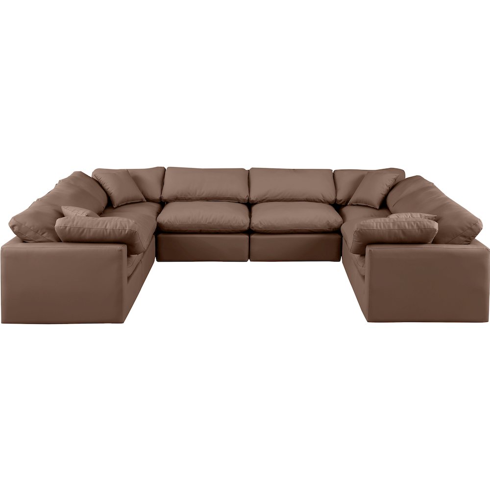 Indulge Brown Vegan Leather Modular Sectional