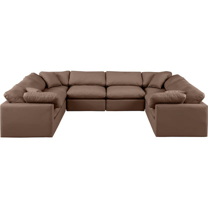 Indulge Brown Vegan Leather Modular Sectional