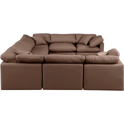 Indulge Brown Vegan Leather Modular Sectional