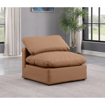 Indulge Cognac Vegan Leather Armless Chair