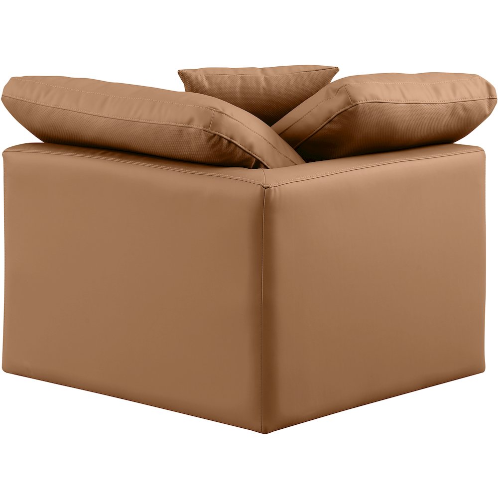 Indulge Cognac Vegan Leather Corner Chair
