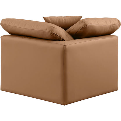 Indulge Cognac Vegan Leather Corner Chair