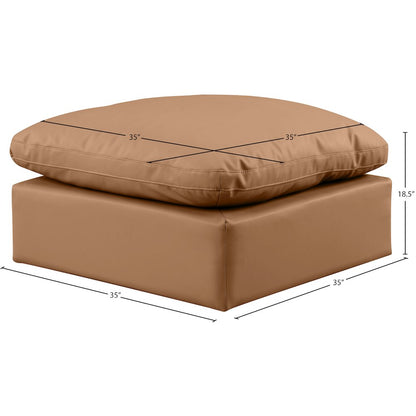 Indulge Cognac Vegan Leather Ottoman