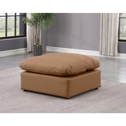 Indulge Cognac Vegan Leather Ottoman
