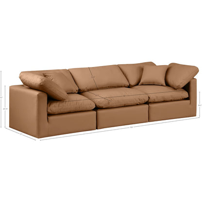 Indulge Cognac Vegan Leather Modular Sofa