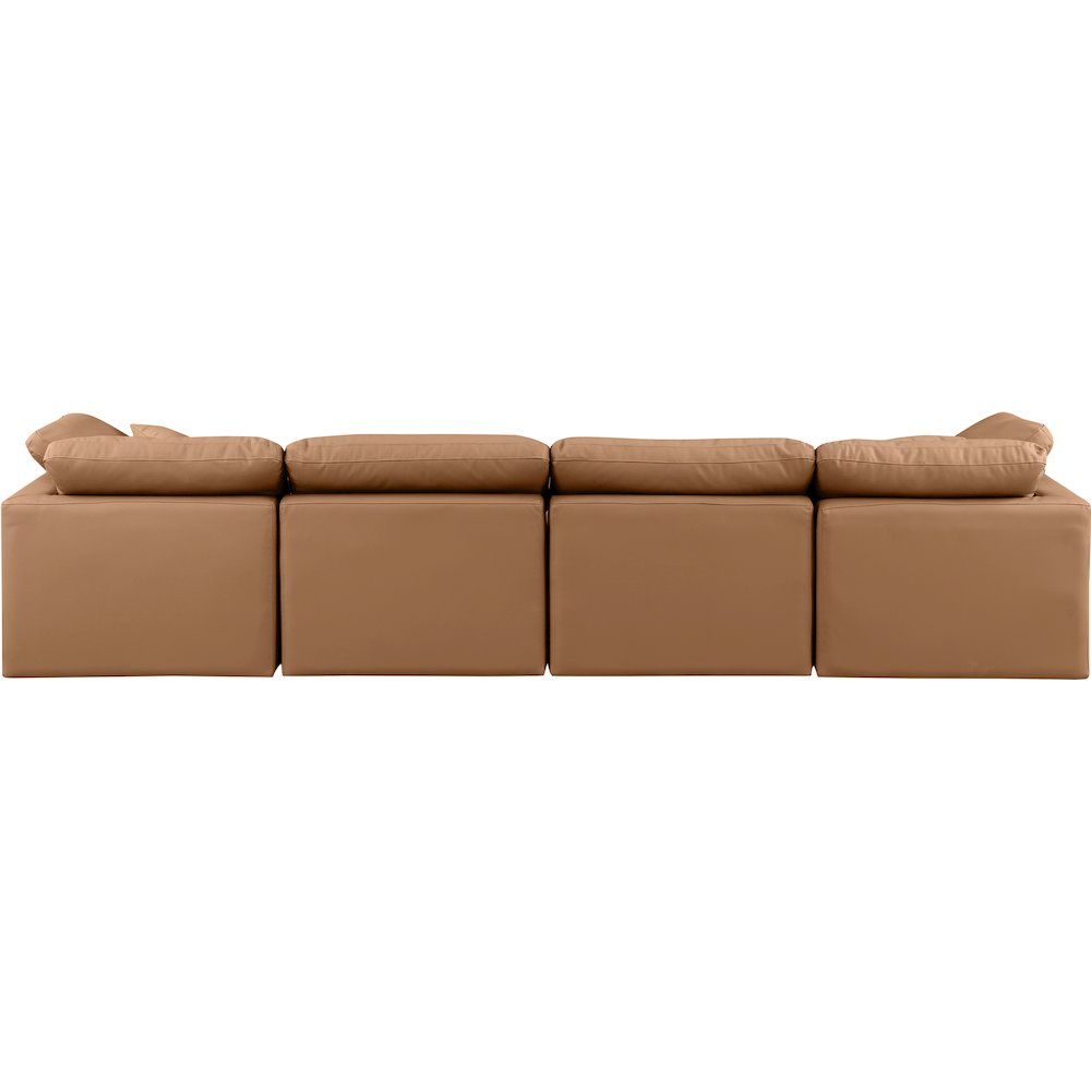 Indulge Cognac Vegan Leather Modular Sofa