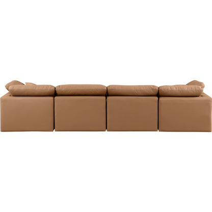 Indulge Cognac Vegan Leather Modular Sofa