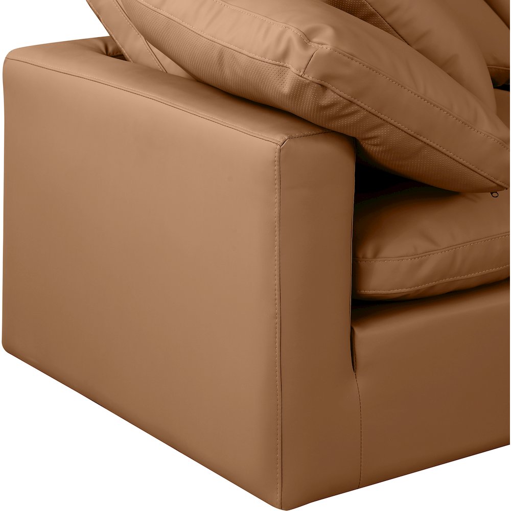 Indulge Cognac Vegan Leather Modular Sofa