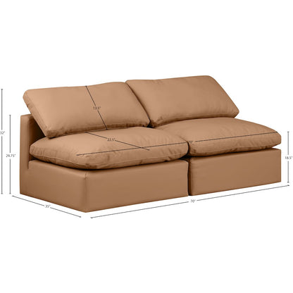 Indulge Cognac Vegan Leather Modular Sofa