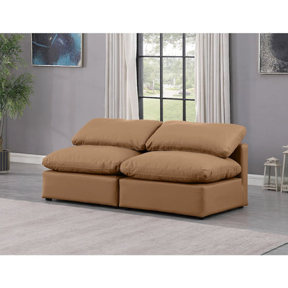 Indulge Cognac Vegan Leather Modular Sofa