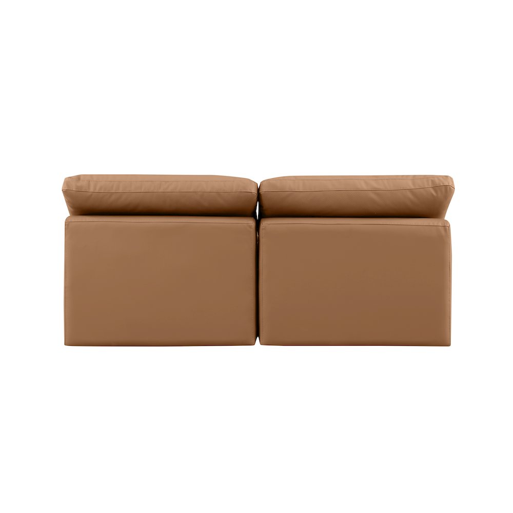Indulge Cognac Vegan Leather Modular Sofa
