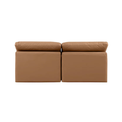 Indulge Cognac Vegan Leather Modular Sofa