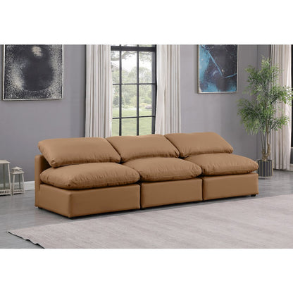 Indulge Cognac Vegan Leather Modular Sofa