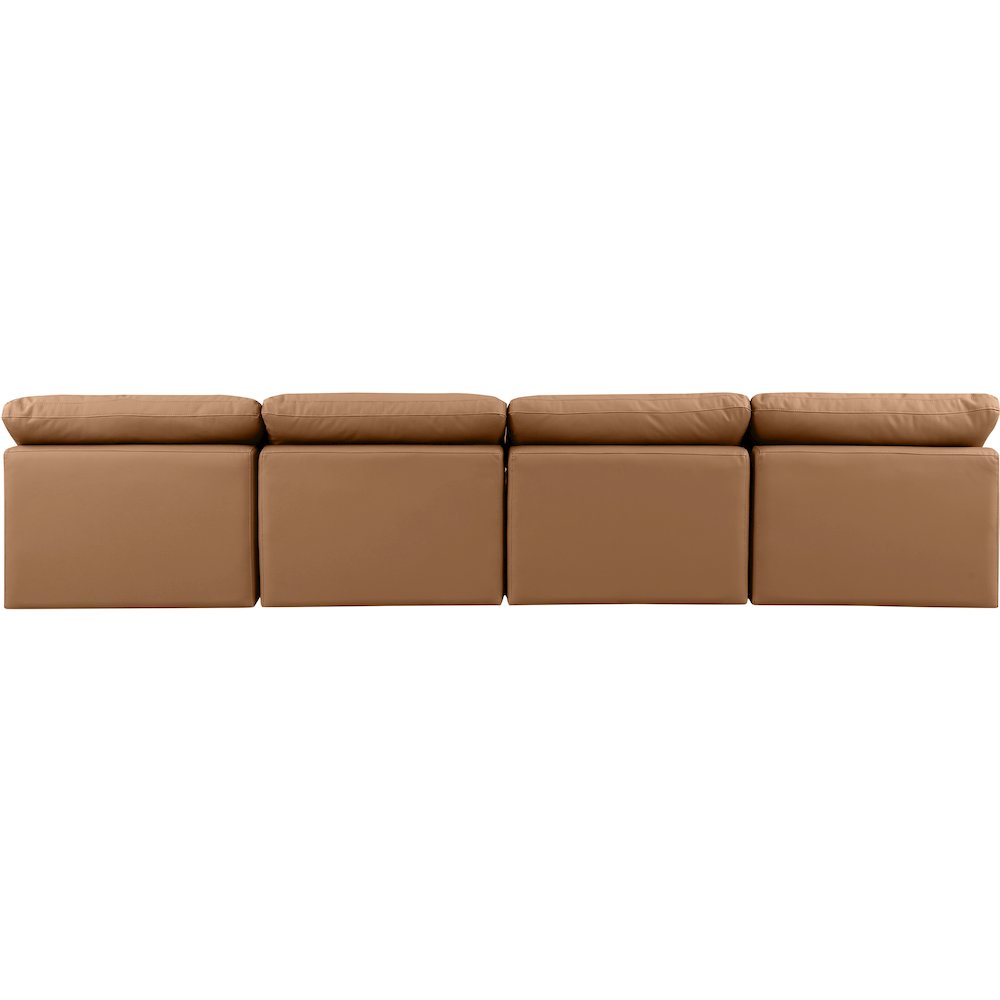 Indulge Cognac Vegan Leather Modular Sofa
