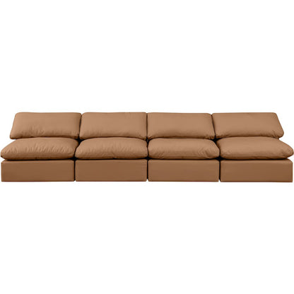 Indulge Cognac Vegan Leather Modular Sofa