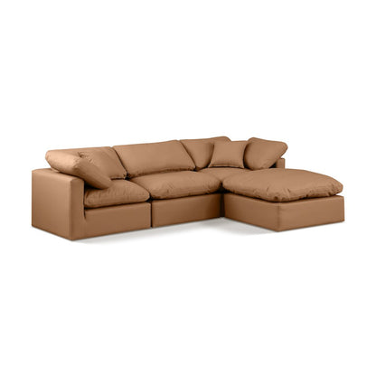 Indulge Cognac Vegan Leather Modular Sectional