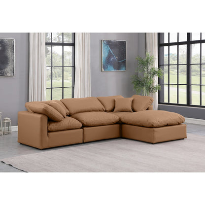 Indulge Cognac Vegan Leather Modular Sectional