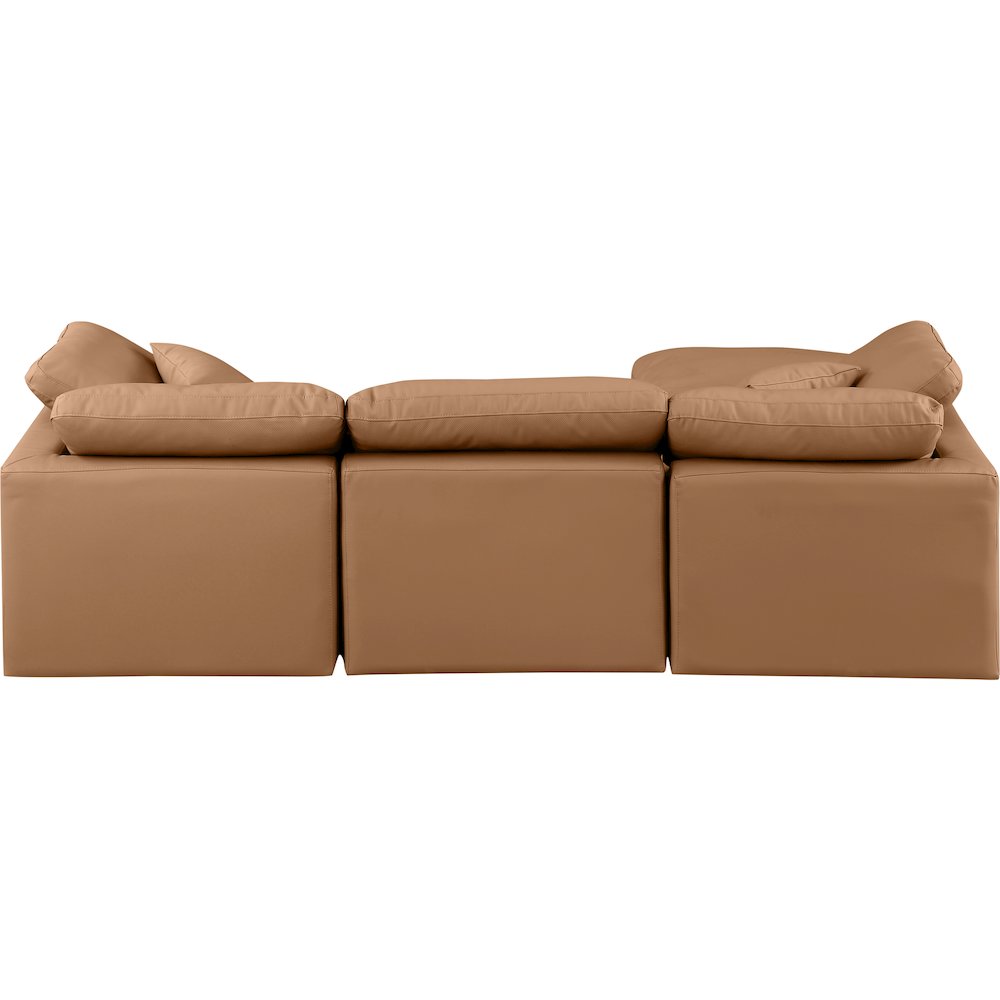 Indulge Cognac Vegan Leather Modular Sectional