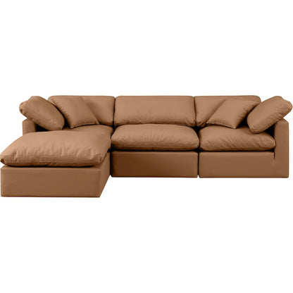 Indulge Cognac Vegan Leather Modular Sectional