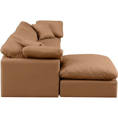 Indulge Cognac Vegan Leather Modular Sectional
