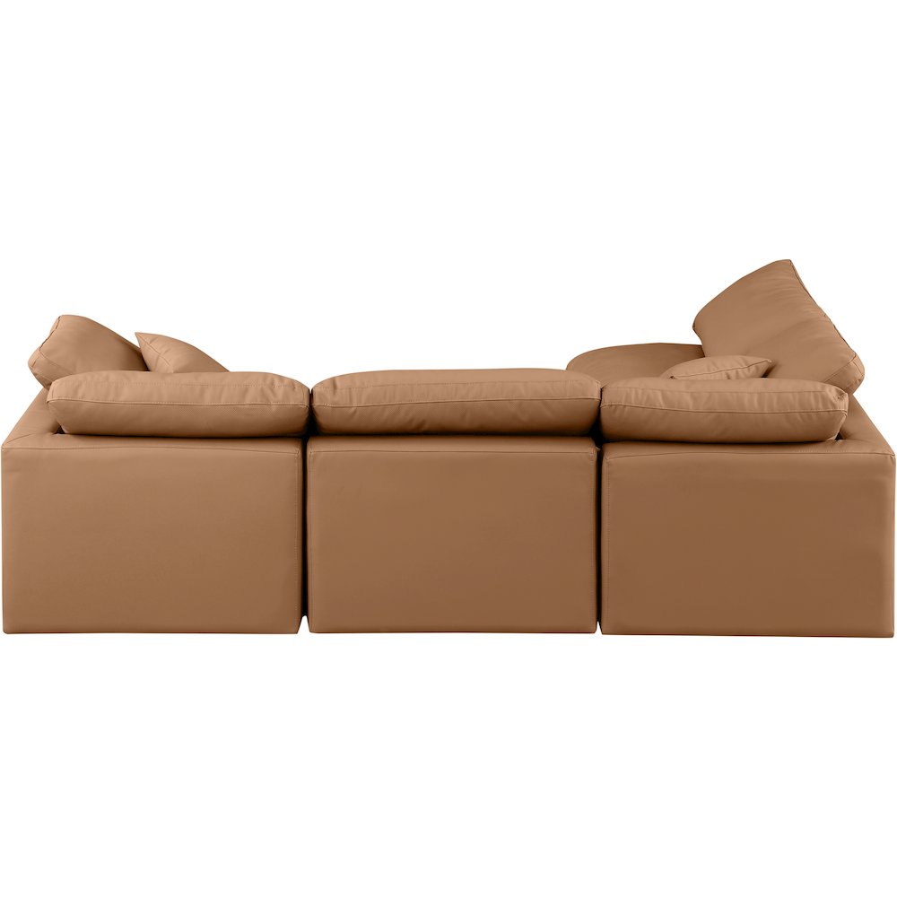 Indulge Cognac Vegan Leather Modular Sectional