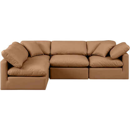 Indulge Cognac Vegan Leather Modular Sectional