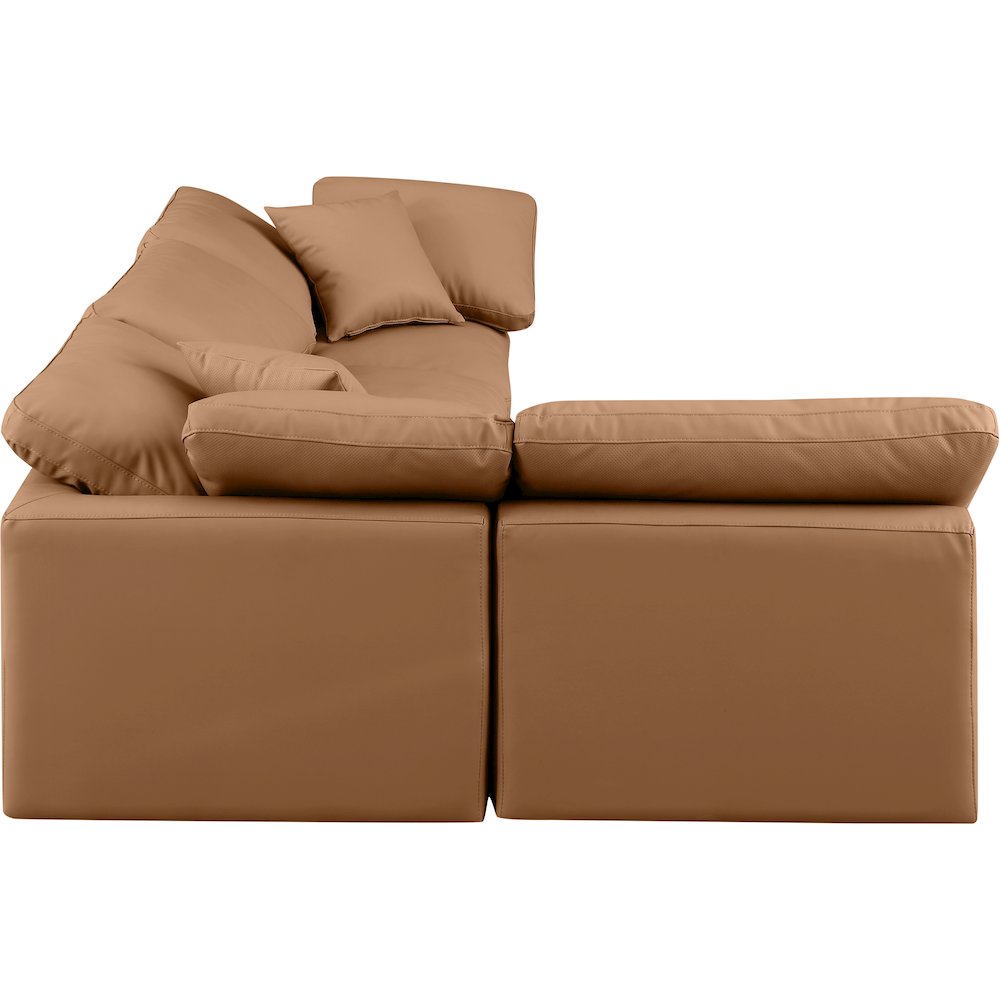 Indulge Cognac Vegan Leather Modular Sectional