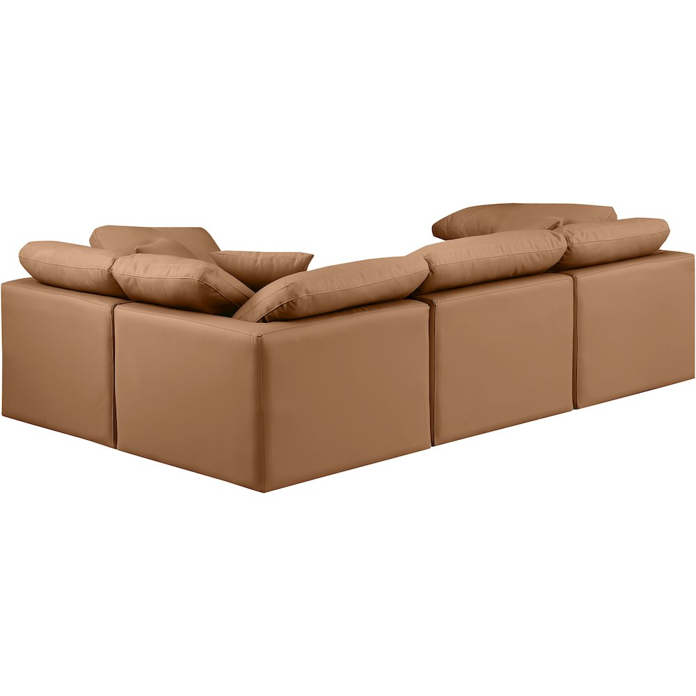 Indulge Cognac Vegan Leather Modular Sectional