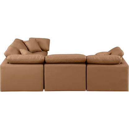 Indulge Cognac Vegan Leather Modular Sectional