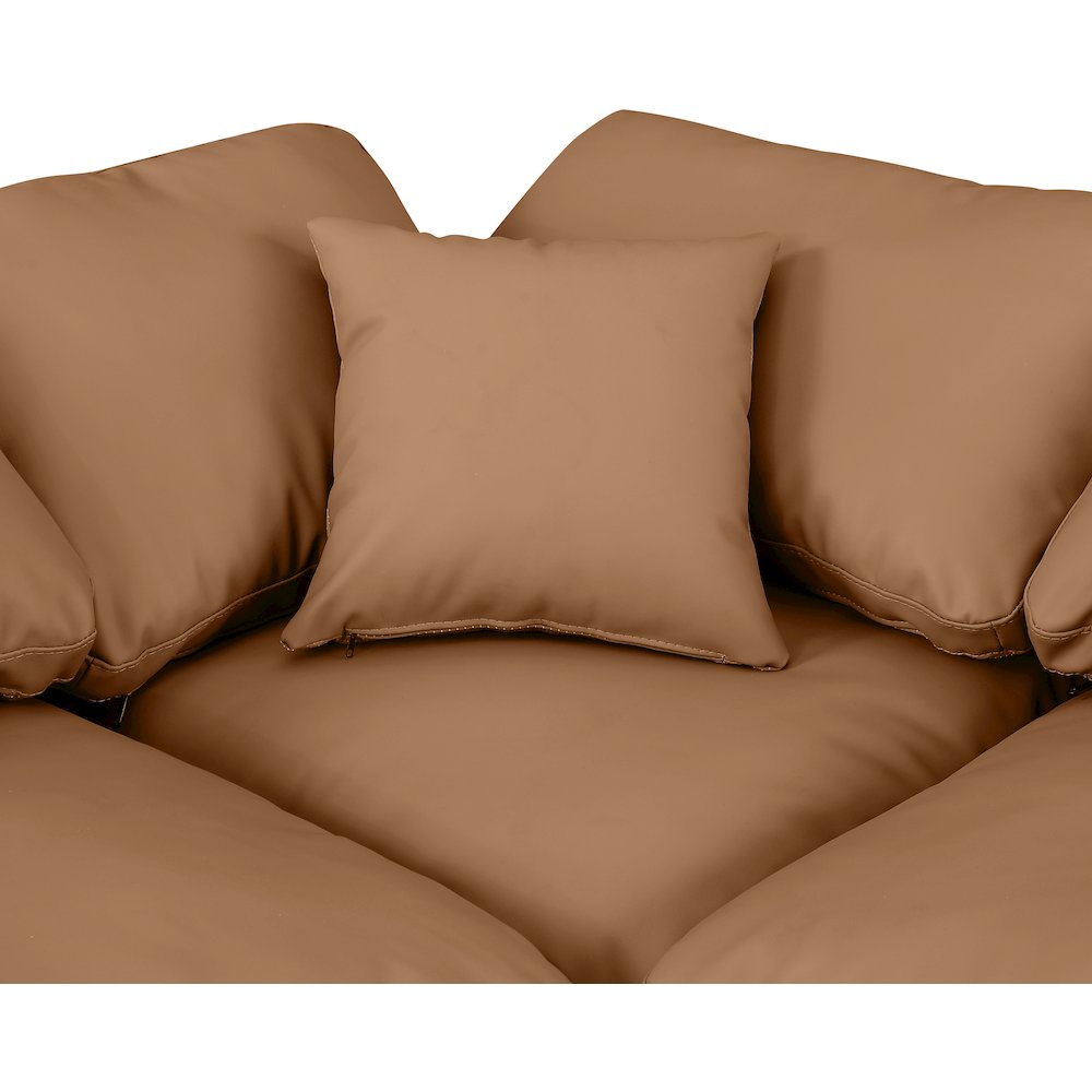 Indulge Cognac Vegan Leather Modular Sectional