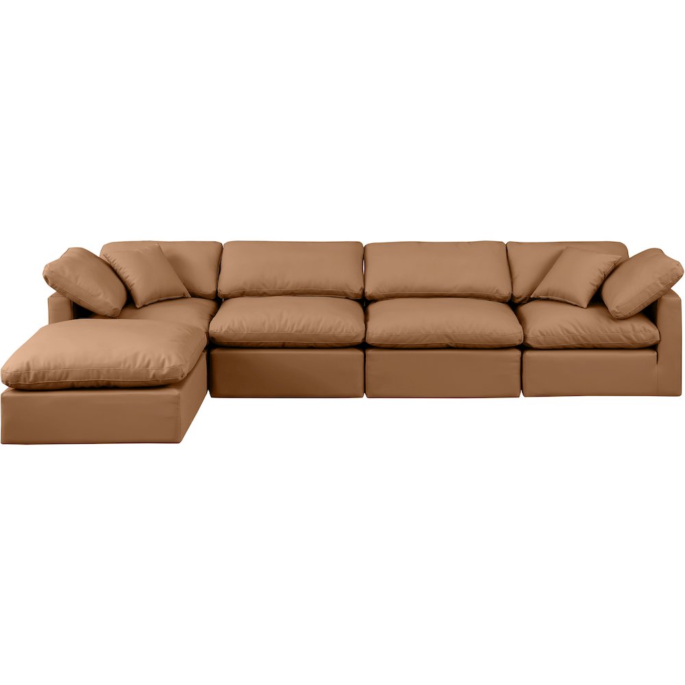 Indulge Cognac Vegan Leather Modular Sectional