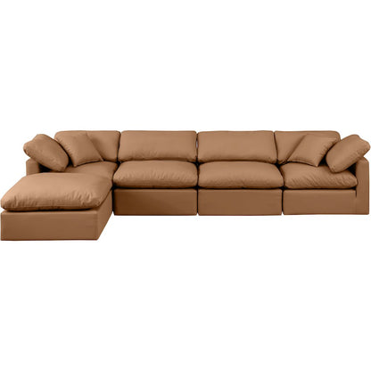 Indulge Cognac Vegan Leather Modular Sectional