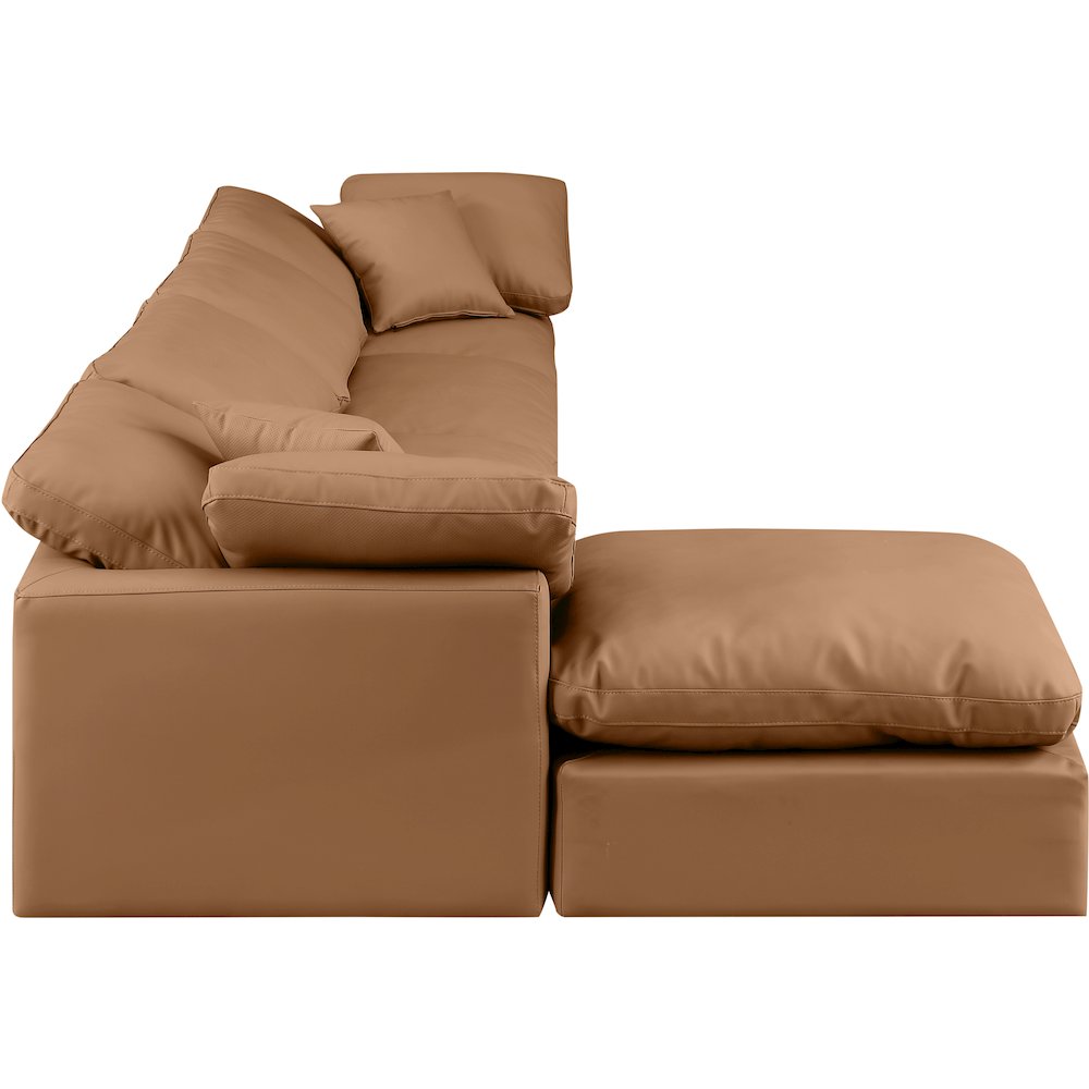 Indulge Cognac Vegan Leather Modular Sectional