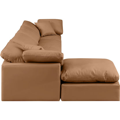Indulge Cognac Vegan Leather Modular Sectional