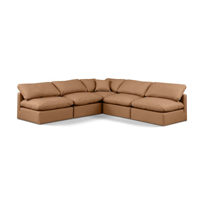 Indulge Cognac Vegan Leather Modular Sectional