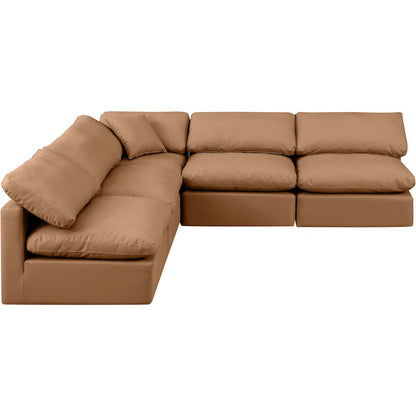 Indulge Cognac Vegan Leather Modular Sectional