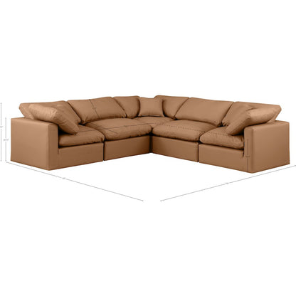 Indulge Cognac Vegan Leather Modular Sectional