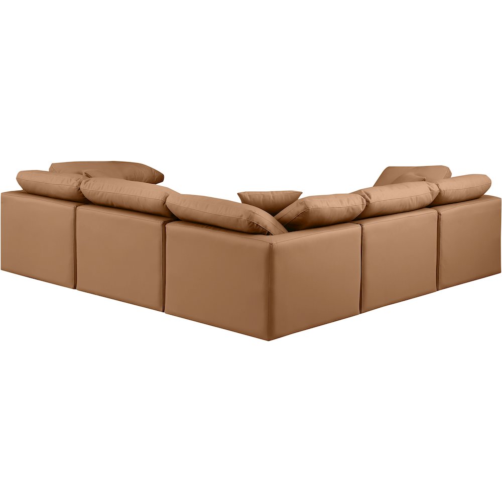 Indulge Cognac Vegan Leather Modular Sectional