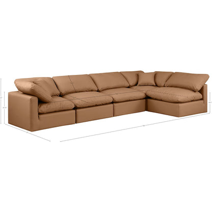 Indulge Cognac Vegan Leather Modular Sectional