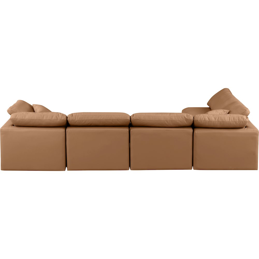 Indulge Cognac Vegan Leather Modular Sectional