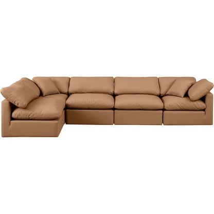 Indulge Cognac Vegan Leather Modular Sectional