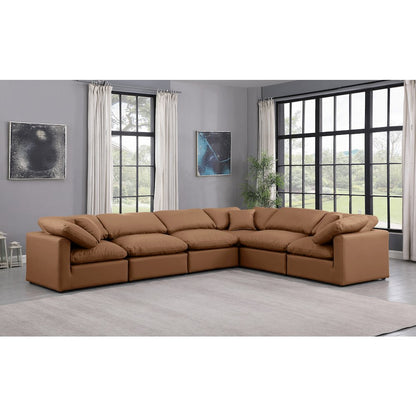 Indulge Cognac Vegan Leather Modular Sectional