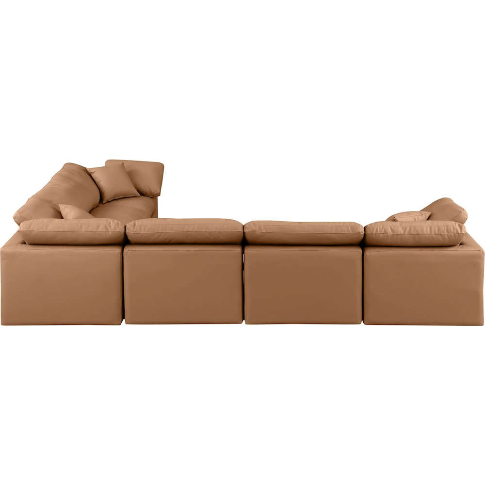 Indulge Cognac Vegan Leather Modular Sectional