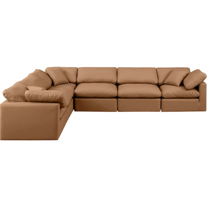 Indulge Cognac Vegan Leather Modular Sectional