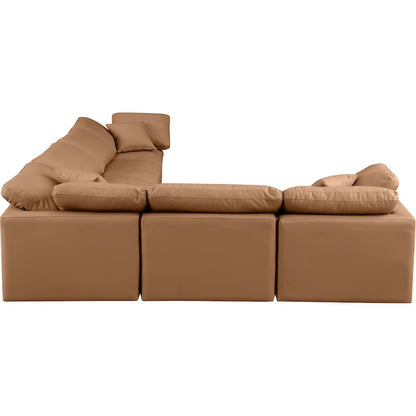 Indulge Cognac Vegan Leather Modular Sectional